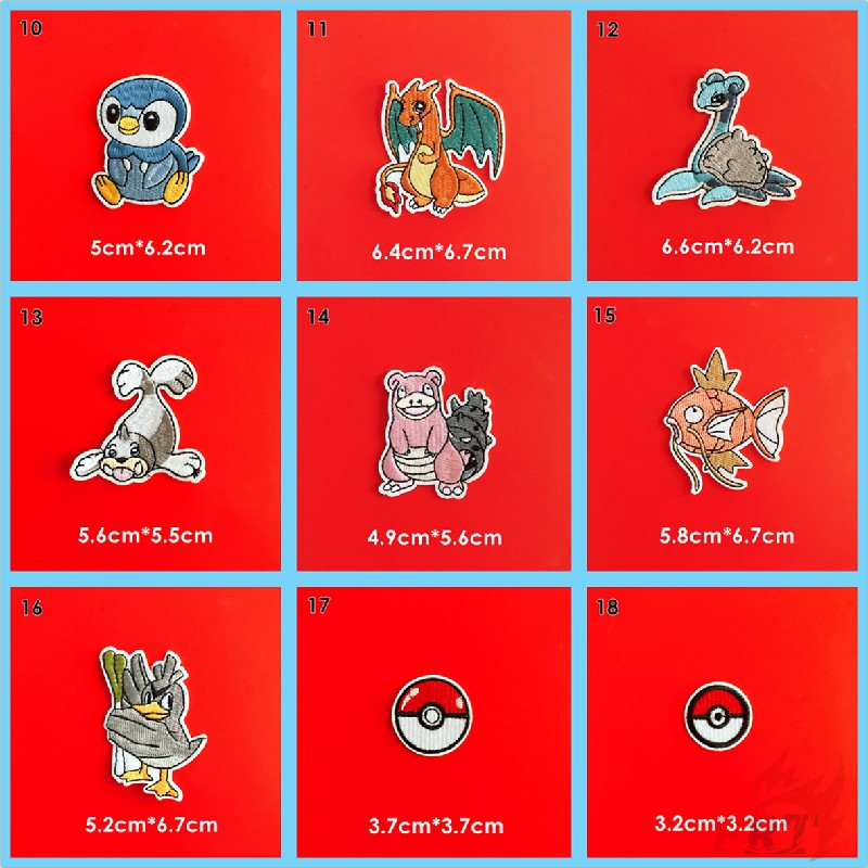 Miếng Vá Huy Hiệu Ủi Thêu Hoạt Hình Pokemon Go
