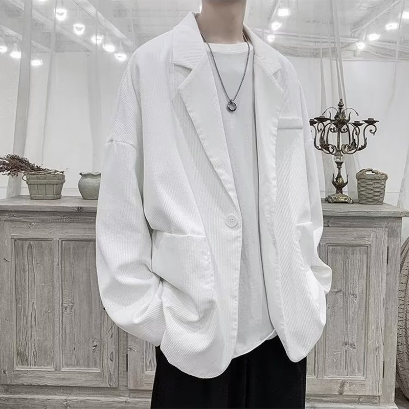 Áo Khoác Vest Vải Nhung Kẻ Màu Sắc Đơn Giản Thời Trang Thu Đông Cho Nam Giới Size M-2XL