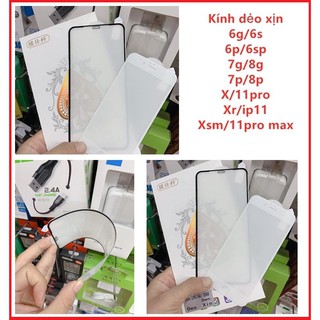 KÍNH CƯỜNG LỰC DẺO XỊN FULL MÀN DÀNH CHO CÁC DÒNG IPHONE TỪ IP 6G ĐẾN IPHONE 11 PRO MAX