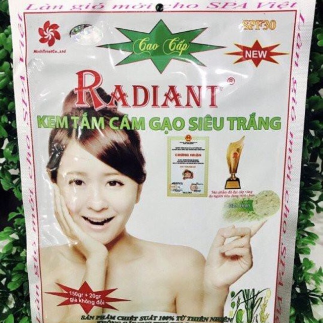 Kem tắm cám gạo siêu trắng Radiant