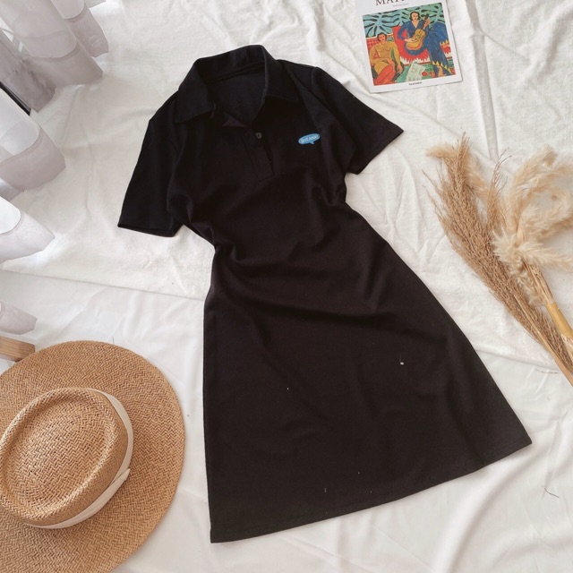 Đầm suông cổ polo có thêu logo🍓 | BigBuy360 - bigbuy360.vn