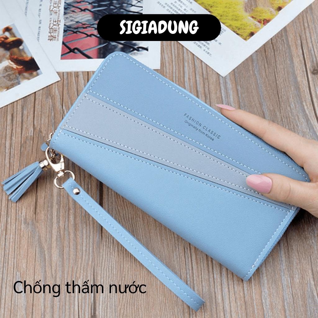 [SGD] Ví Da Cầm Tay - Bóp Nữ Dài Nhiều Ngăn Khóa Kéo Thời Trang Hàn Quốc 8615