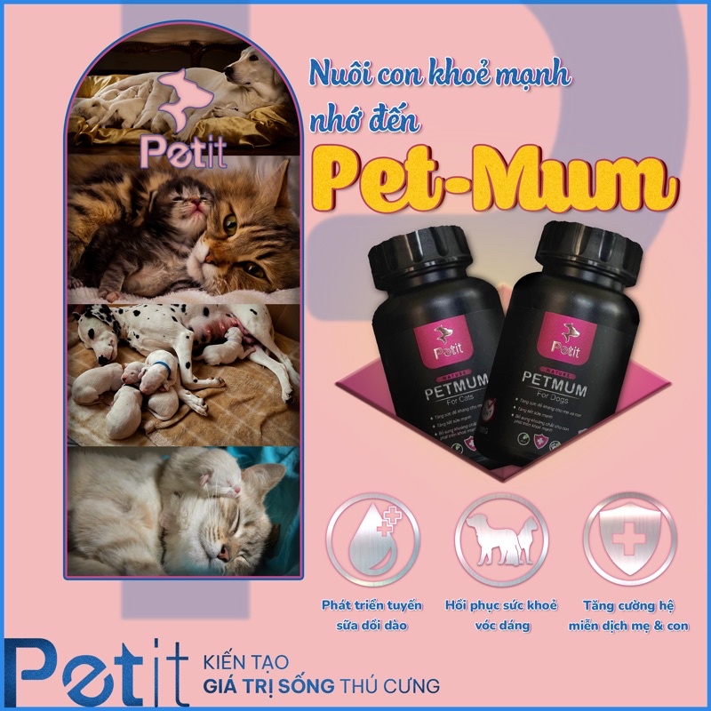 Gia vị dinh dưỡng sau sinh PETMUM cho Chó Mèo mẹ - Petit Vietnam