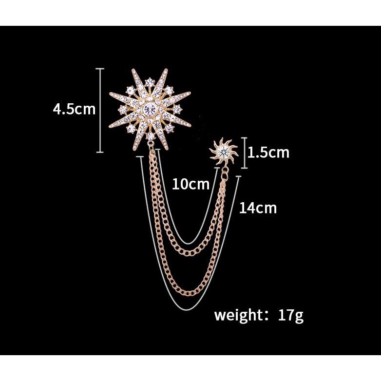 Trâm Cài Áo Ngôi Sao Tua Rua Hình Bông Tuyết Thời Trang Mới Cho Nam