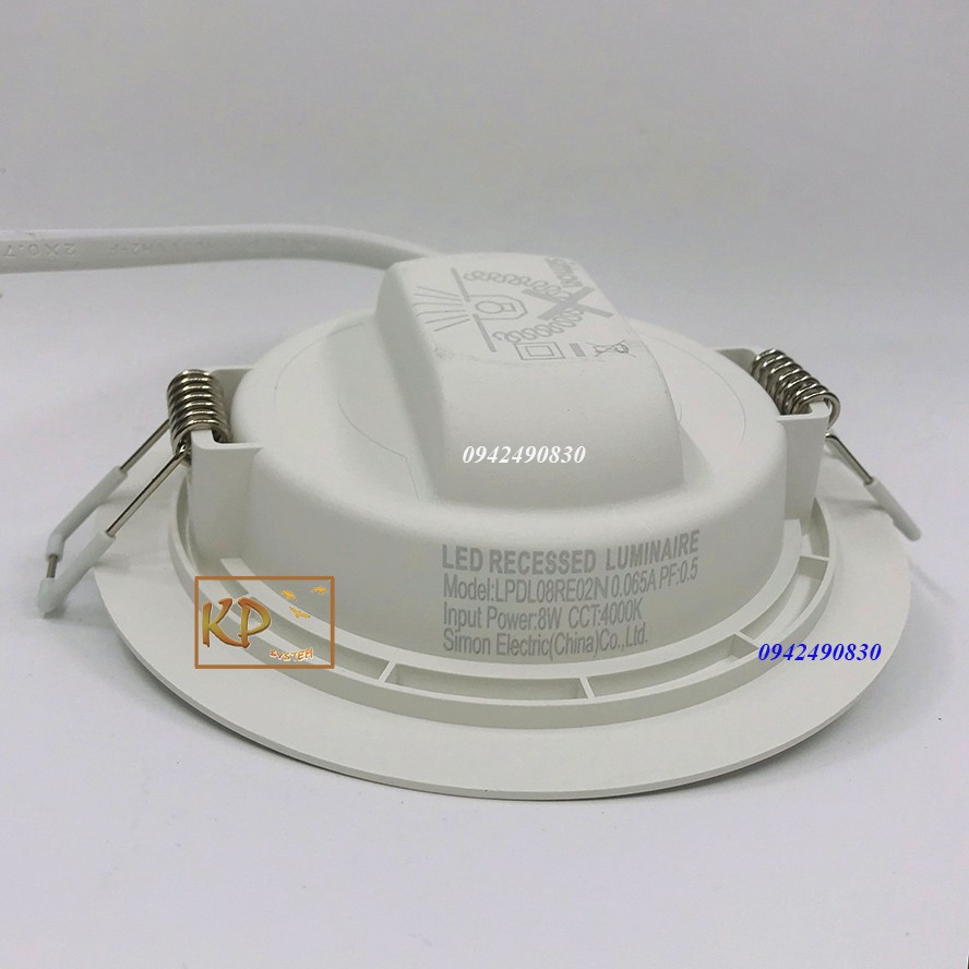 Đèn LED tròn Valor downlight âm trần ánh sáng trắng 6500K 8W Simon N03E0-1101