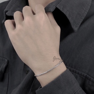 Vòng tay nam bạc lắc mắt xích trơn nhiều size đơn giản basic | GEMY SILVER VTN3