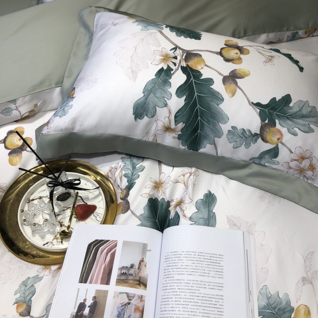 Bộ Chăn Ga Gối Trải Giường Lụa Tencel Cao Cấp Sét Chăn Drap Trải Giường Siêu Sang Xịn Mịn Mát - Hàng nhập chính hãng