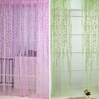 Rèm cửa voan họa tiết nhánh liễu trang nhã cho trang trí