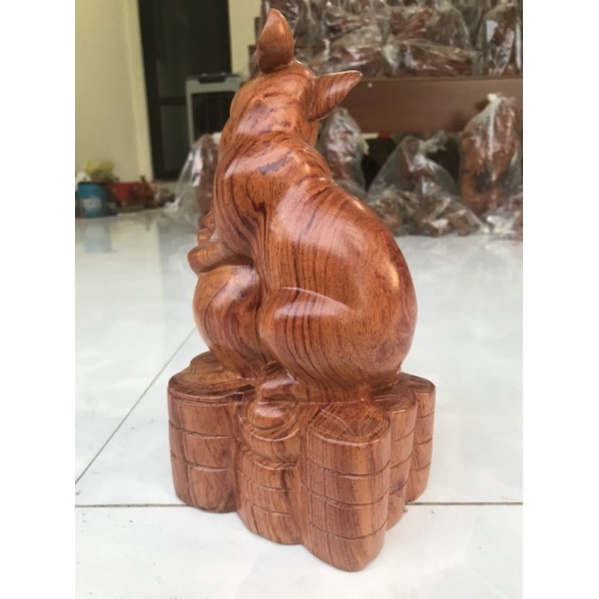 Tượng con chuột gỗ hương cao 25 cm