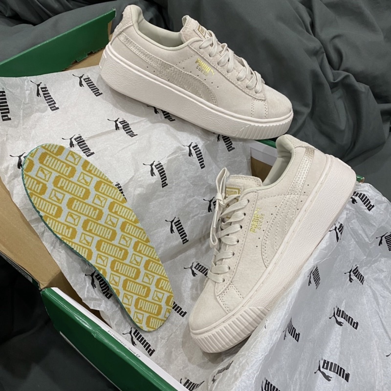 GIÀY PU.MA BE NỈ SỮA DA LỘN SC