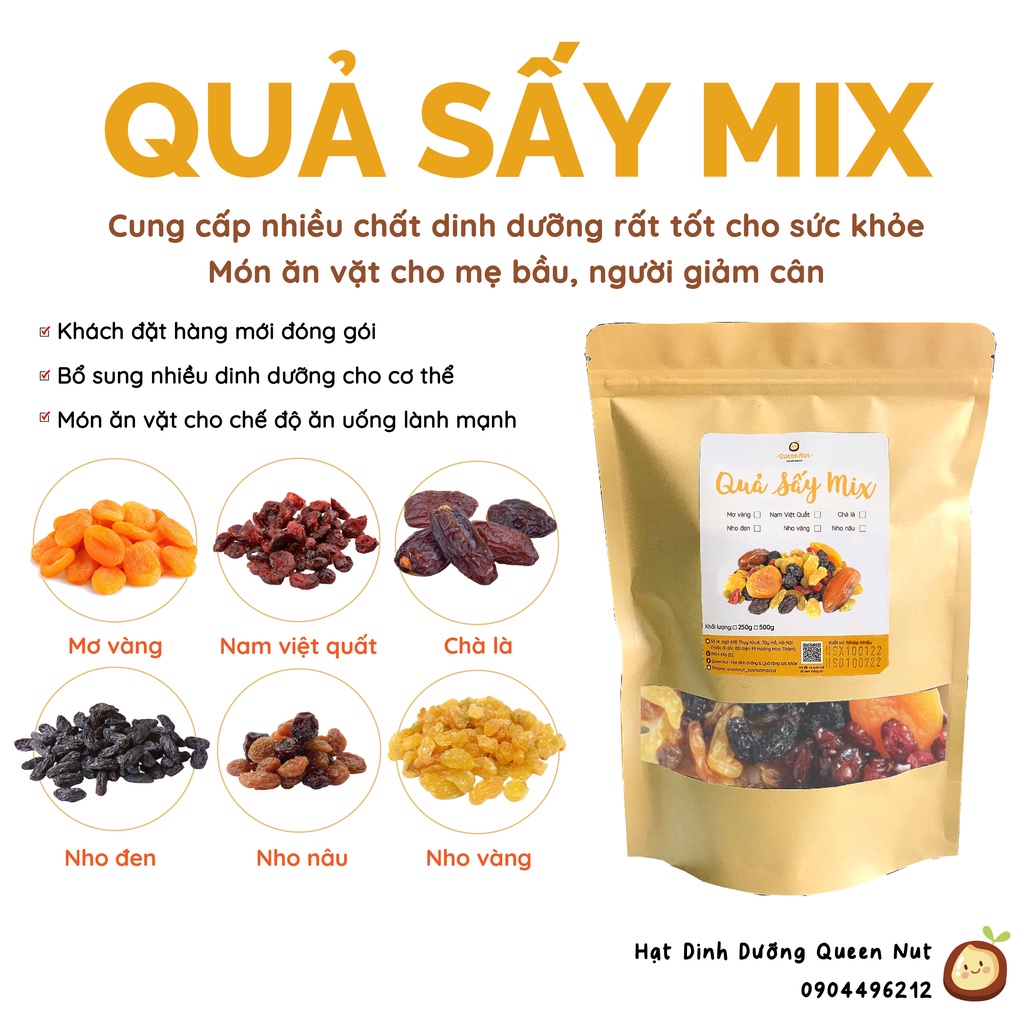 MIX 6 loại TRÁI CÂY SẤY - Ăn vặt mẹ bầu/ ăn vặt healthy lành mạnh / Làm ngũ cốc granola, bánh