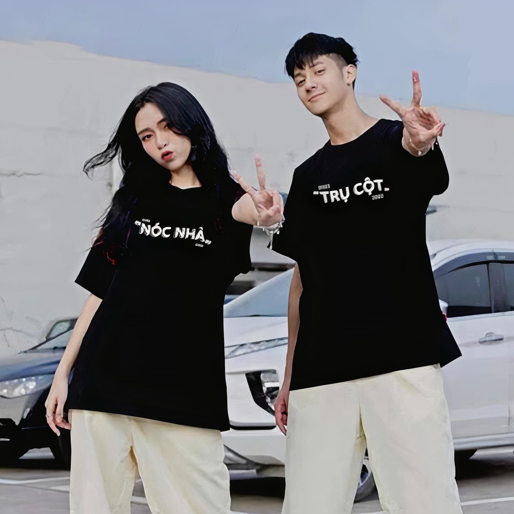 Áo đôi nam nữ unisex Trụ Cột Nóc Nhà , đồ đôi nam nữ tay lỡ form rộng vải cotton