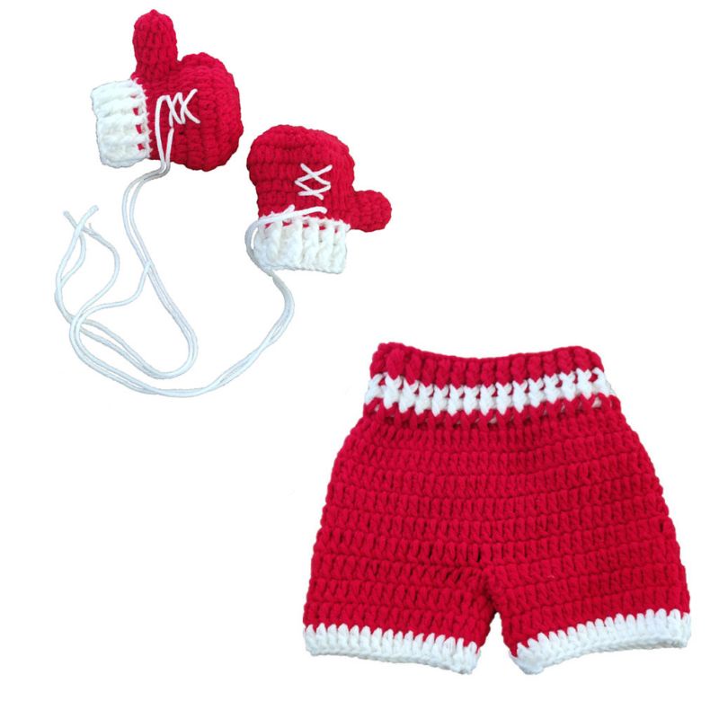 Haha Bộ Trang Phục Gồm Găng Tay Và Quần Dệt Kim Tập Boxing / Quần Short / Găng Tay Dùng Làm Đạo