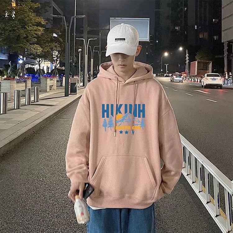 Áo hoodie tay dài dáng rộng in chữ phong cách đường phố Nhật Bản size M-3XL