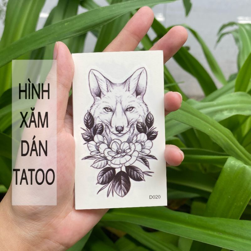 Hình xăm chó sói d20 size nhỏ &lt; 10x6cm. Boss tatoo xăm dán tạm thời