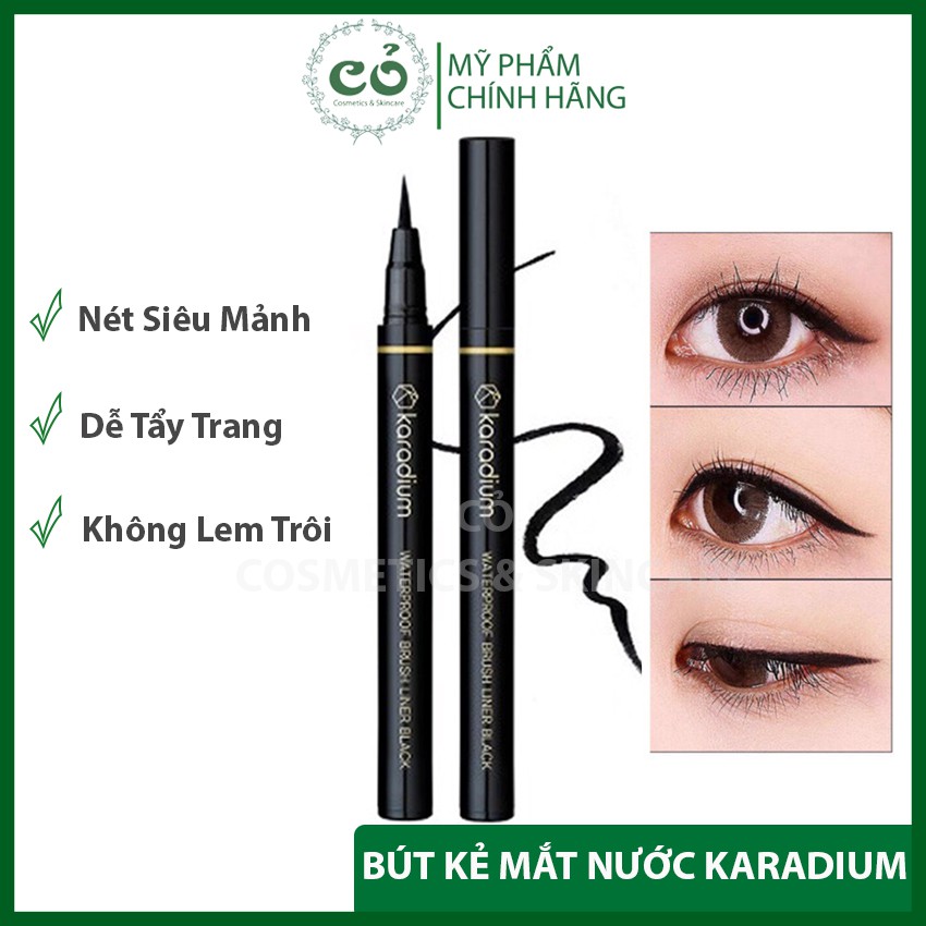 Bút Kẻ Mắt Nước Karadium Waterproof Brush Liner (vỏ trắng)