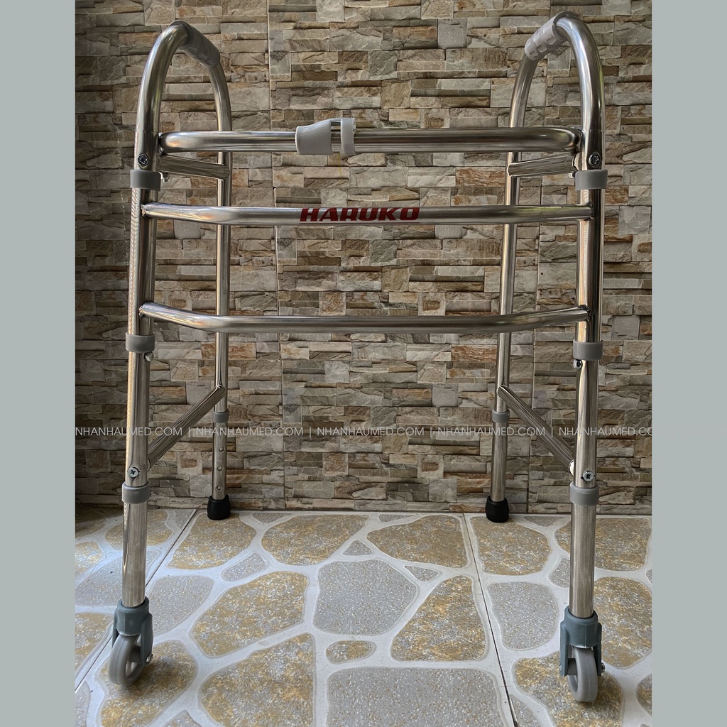 Khung Tập Đi Cho Người Già, Khung Tập Đi Inox Có Bánh Xe Dành Cho Người Già Người Khuyết Tật Tai Biến