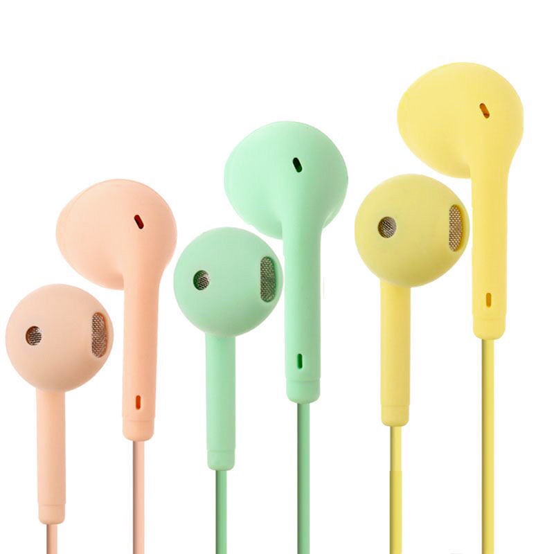 Tai Nghe Có Dây Màu Macaron Với Giắc Cắm Tròn 3.5mm