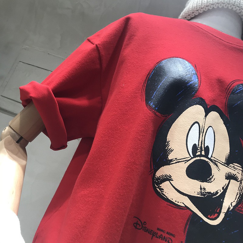 Áo phông cộc tay in hình Mickey unisex nam nữ (hàng chất lượng cao)