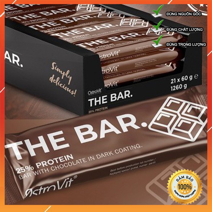 Thanh PROTEIN BAR THE BAR Ostrovit - Bữa ăn phụ hoàn hảo, tiện lợi, ăn kiêng, hương vị tuyệt vời, chính hãng 100% Ba Lan