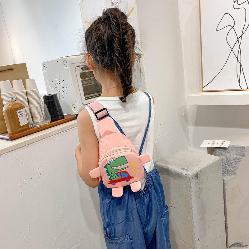 Túi đeo chéo trẻ em in hình hình khủng long dễ thương nhiều màu sắc