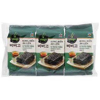 [SALE] Lốc 3 gói Rong Biển Ăn Liền BIBIGO Vị Truyền Thống/Vị BBQ/Vị WASABI/ bắp mật ong 3 gói x 5g