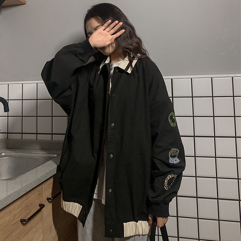 Áo Khoác Bóng Chày Vải Cotton Mỏng Cỡ Lớn Kiểu vintage Đường Phố Mỹ Thời Trang Xuân Thu Cho Nam Và Nữ