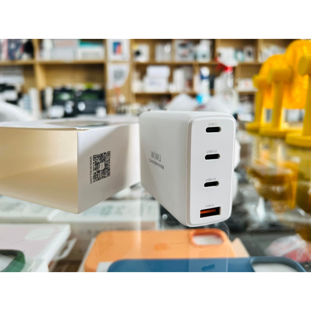 Củ sạc Wiwu Mini Gan Quick Charger TR257- A Công suất cao 120W, sạc laptop, máy tính bảng, điện thoại - hàng chính hãng