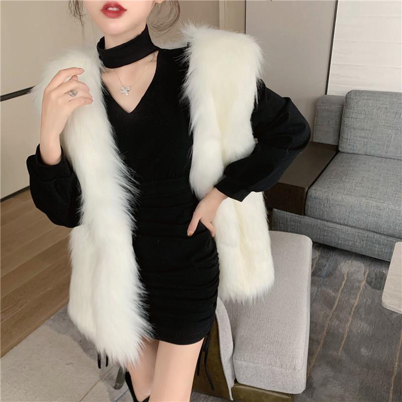 Đầm ôm eo tay dài phối dây rút phong cách Hàn Quốc sang trọng thời trang xuân thu cho nữ