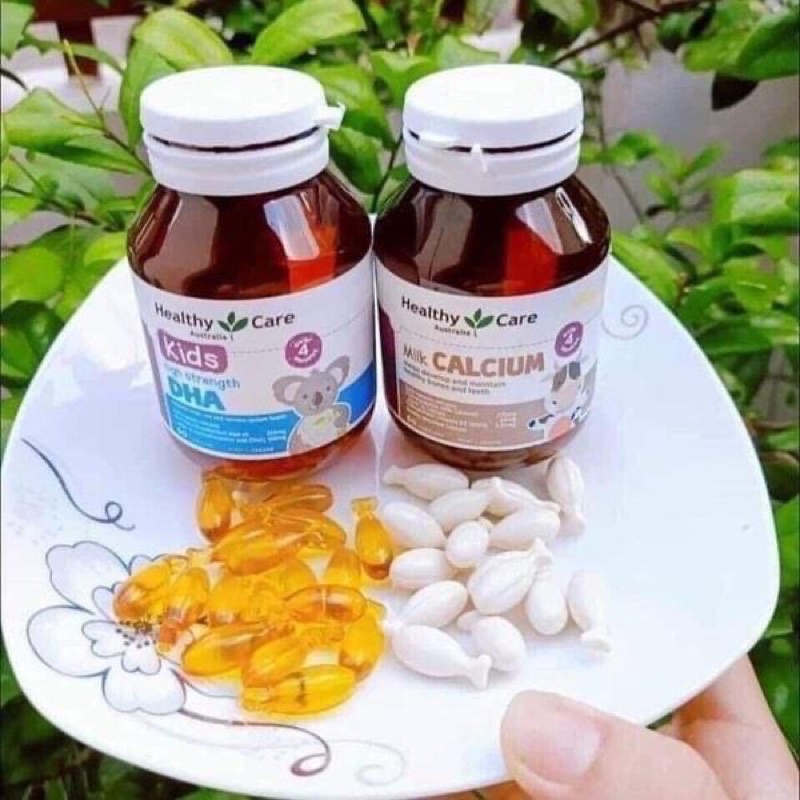 Viên DHA, Canxi milk, Kẽm Healthy Care cho trẻ