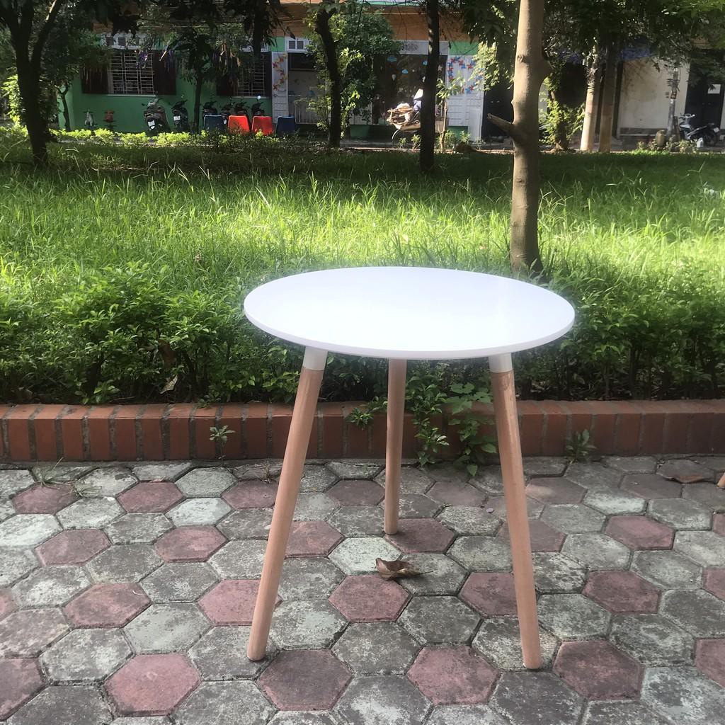 Bàn Tròn Trang Trí EAMES Hàng Nhập Khẩu, Mặt Gỗ MDF, Chân Gỗ Chắc Chắn - Bàn Cafe, Bàn Uống Trà Kiểu Dáng Trang Nhã