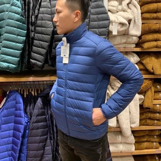 Áo phao lông vũ Uni qlo Nhật màu Xanh