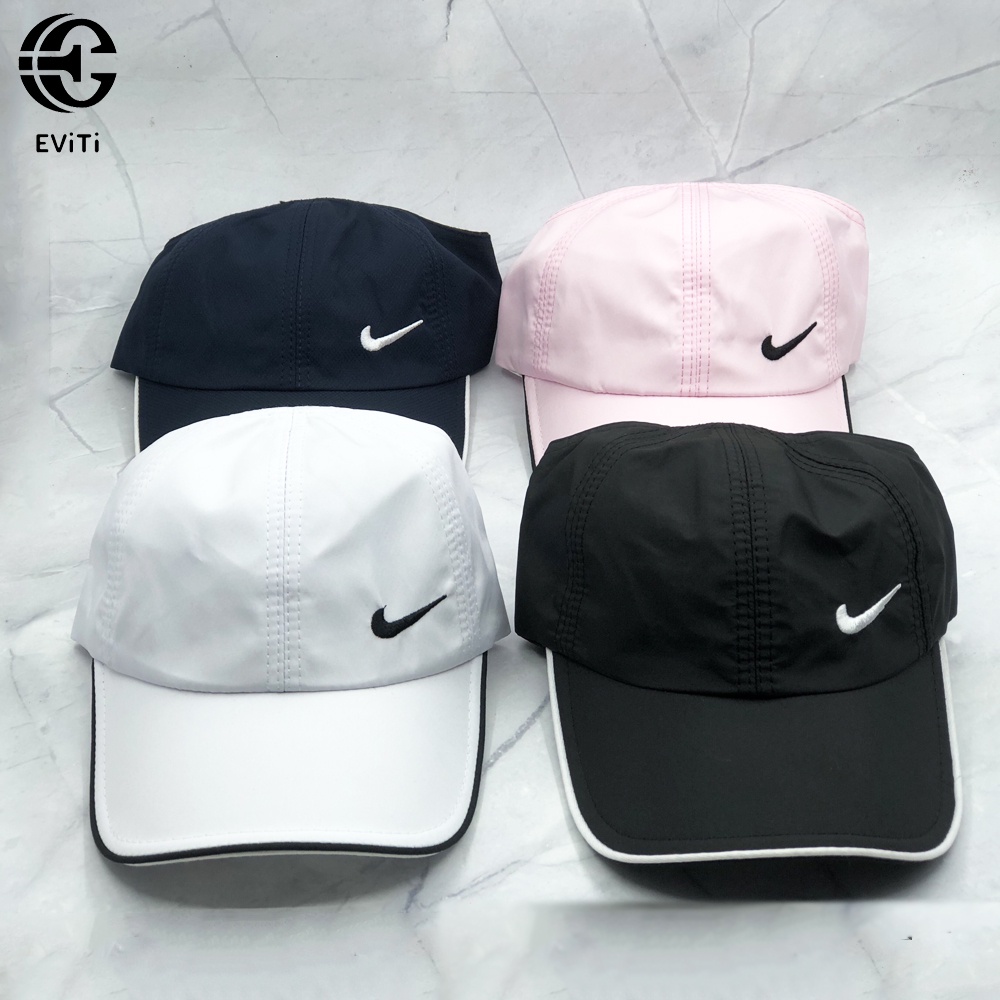 Mũ/Nón nửa đầu tenis phong cách thể thao logo thêu chất liệu dù thoáng mát