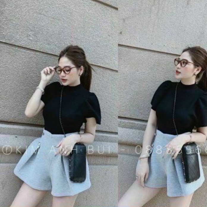 Áo cổ lọ ngắn tay phồng siêu hot sang chảnh