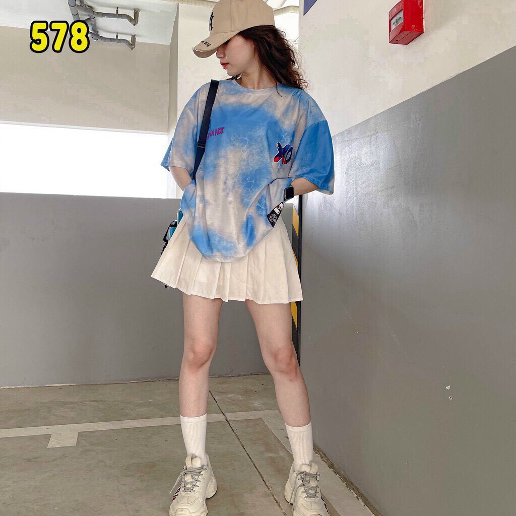 Áo thun cotton form rộng họa tiết in hình đẹp XOXO tay lỡ form rộng UNISEX
