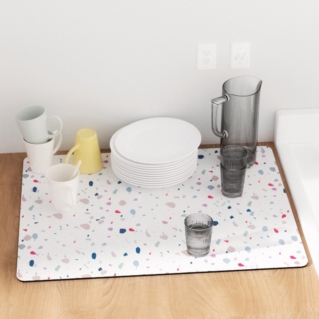 Thảm Lót Chén Dĩa Thấm Hút Nước Nhanh Khô Tiện Dụng Cho Nhà Bếp