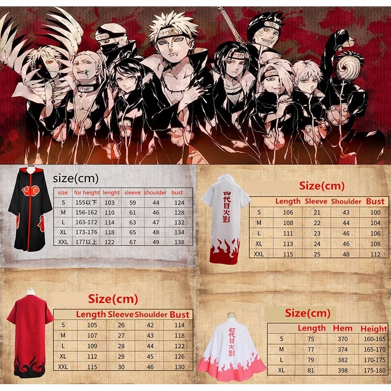 Xiao organization cloak  7th Hokage Cosplay Akatsuki Cloak Naruto Hokage Cosplay Robe Costume Cloak Cape