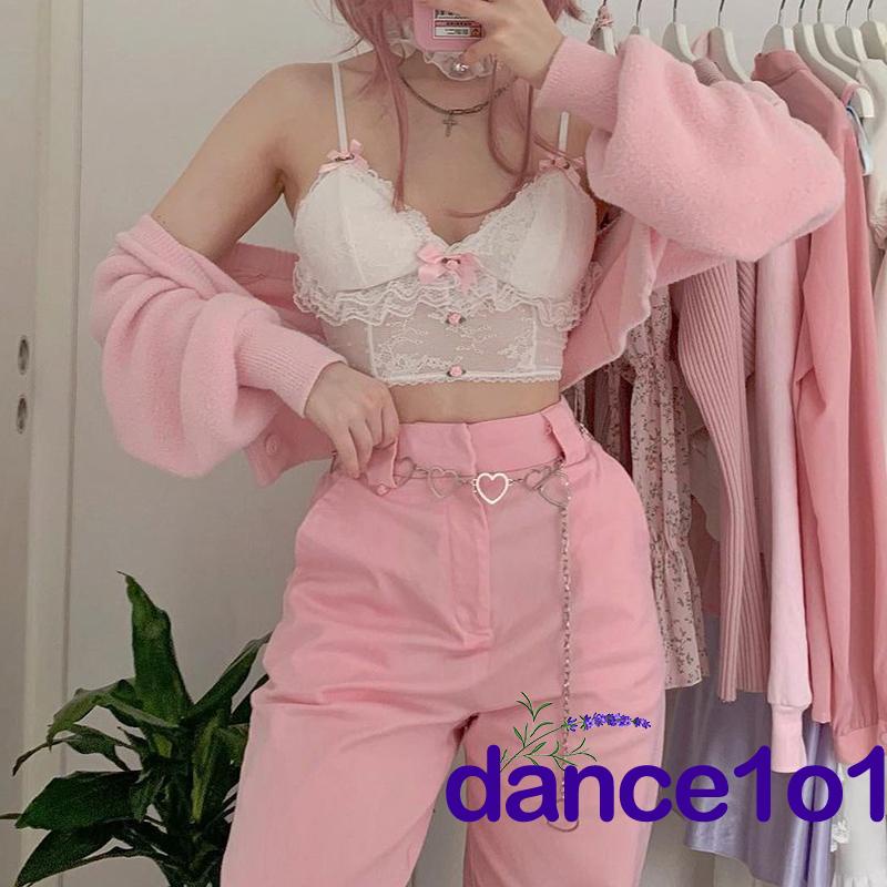 ZB Áo sát nách đính nơ phối ren cho nữ