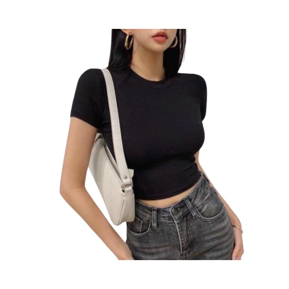 HCMÁo Thun Nữ Cổ Tròn Ôm Body Tay Ngắn siêu hót JG_ATN_0023