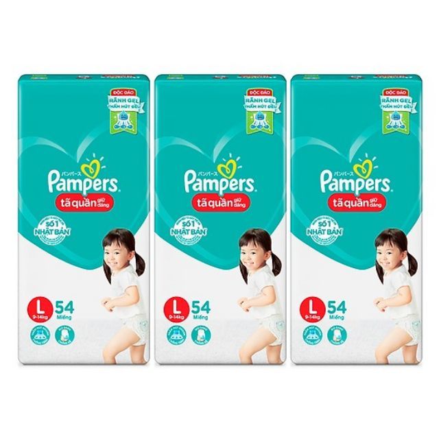 [Đủ Size]Pampers  tã quần L 54 miếng