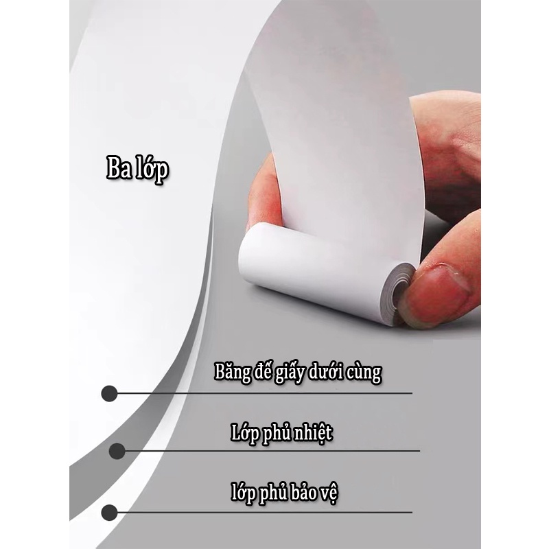 Giấy in dán cho máy in nhiệt mini cầm tay in bill cầm tay 57x30mm