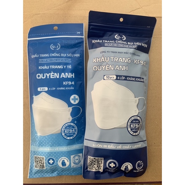 Khẩu Trang Chống Bụi Siêu Mịn KF94 Quyền Anh Túi 5/10 Chiếc