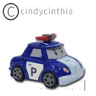 Children Cute Mini Q Car Toy Police Robot Car Pull Back Car Set