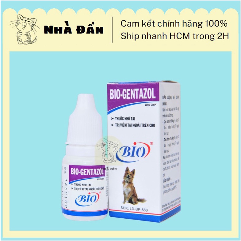 Nhỏ tai cho chó Bio Gentazol 10ml