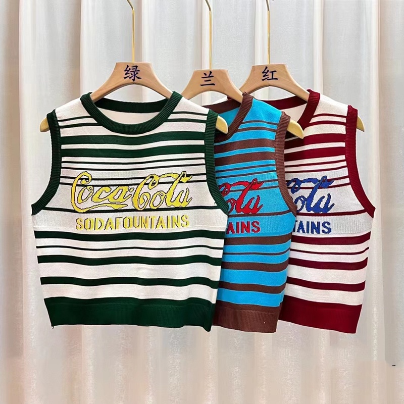 SUXI Áo Dệt Kim Sát Nách Thời Trang Mùa Hè Phong Cách Vintage Cho Nữ