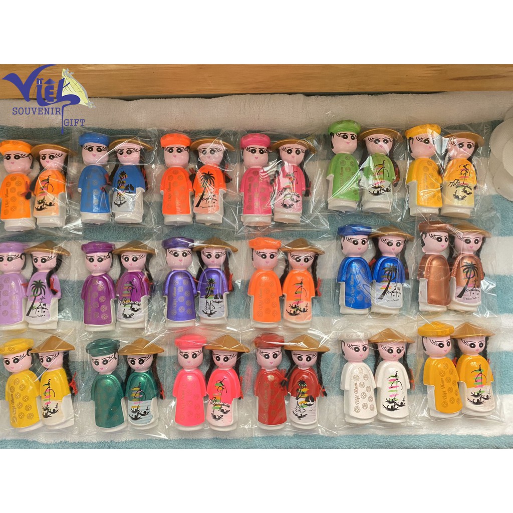 Cặp búp bê cô dâu chú rể - Nam châm trang trí - Size Lớn - 7 cm - luuniemvietnam