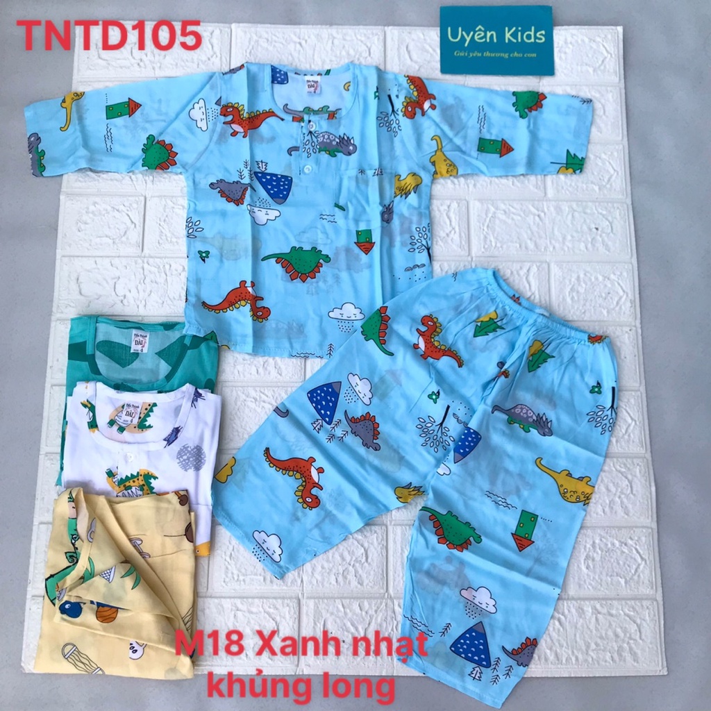 Bộ dài vải tole lanh loại 1 hoạt hình cho bé trai