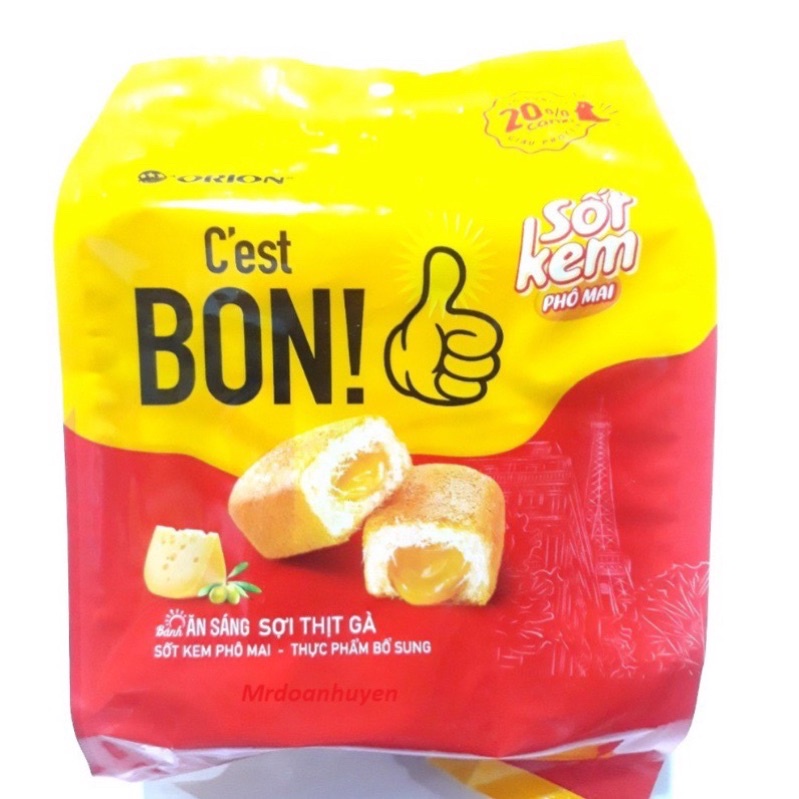 BÁNH ĂN SÁNG C’EST BON ORION SỢI THỊT GÀ SỐT KEM PHÔMAI GÓI 101,5g (5 GÓI x 20,3G) DATE MỚI