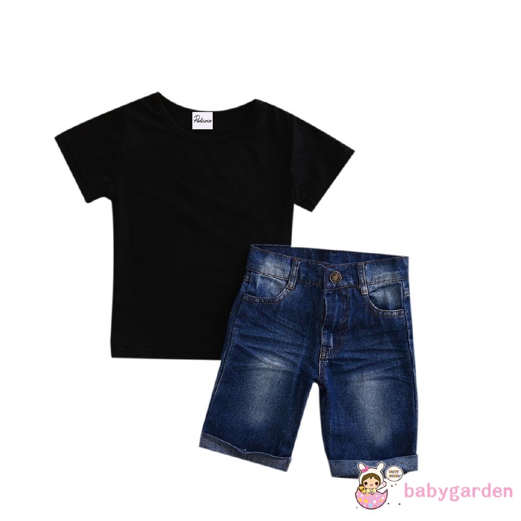 Set áo sơ mi ngắn tay + Quần jeans dài cho bé trai