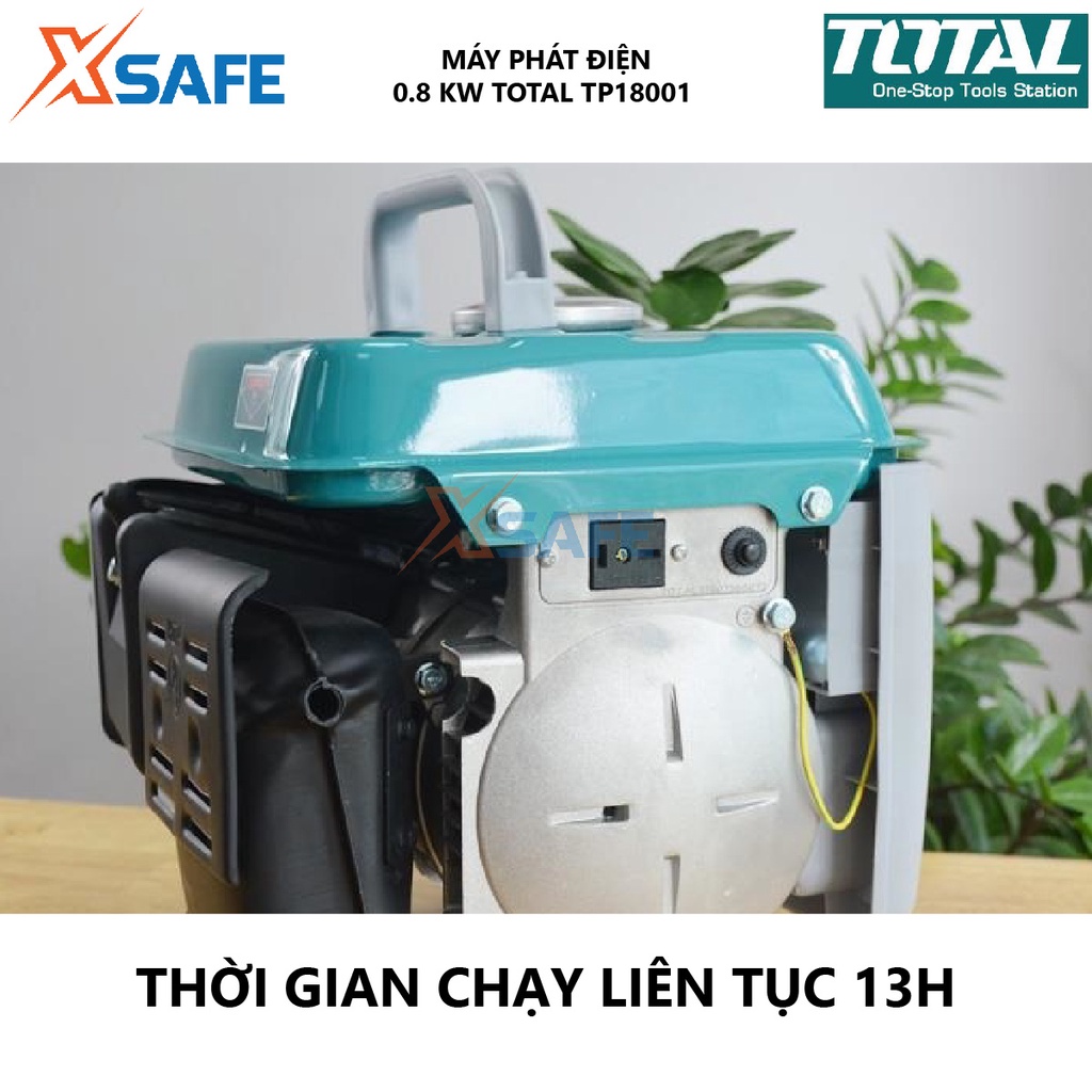 Máy phát điện chạy xăng TOTAL TP18001 động cơ phát điện dùng xăng 26kg Nguồn điện 220V/50Hz/1 pha, động cơ 2 thì